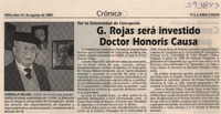 G. Rojas será investido Doctor Honoris Causa  [artículo]