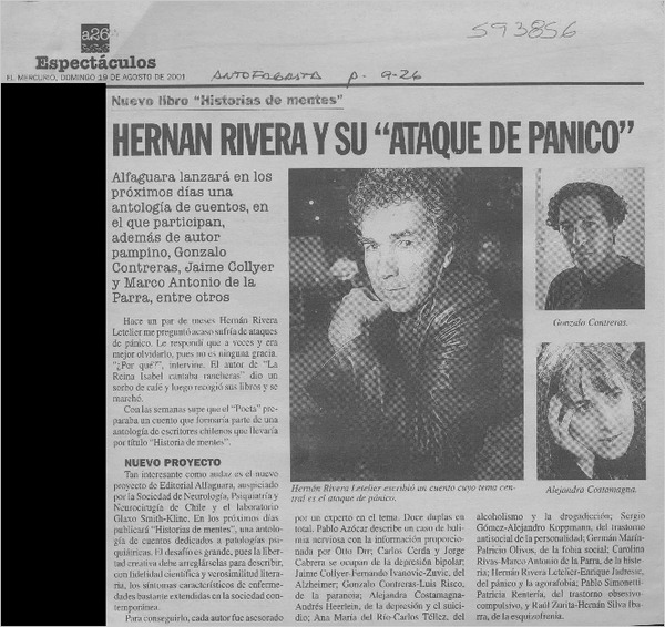Hernán Rivera y su "ataque de pánico"  [artículo]