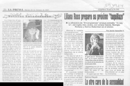 Liliana Ross prepara su próximo "taquillazo"  [artículo] Javier Ibacache V.