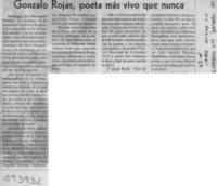 Gonzalo Rojas, poeta más vivo que nunca  [artículo]