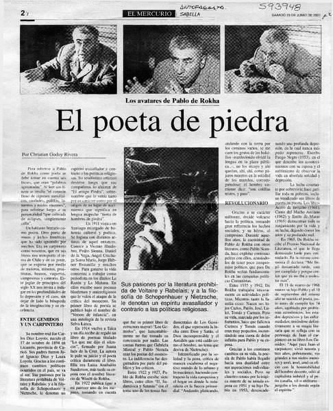 El poeta de piedra  [artículo] Christian Godoy Rivera