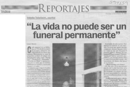 "La vida no puede ser un funeral permanente"  [artículo] Carlos Vergara