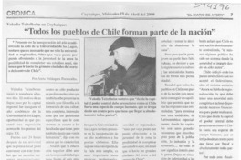 "Todos los pueblos de Chile forman parte de la nación"  [artículo]