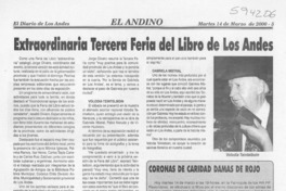 Extraordinaria Tercera Feria del Libro de Los Andes  [artículo]