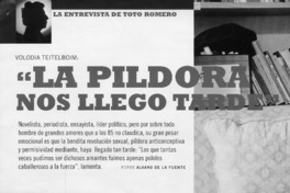 "La píldora nos llegó tarde"  [artículo] Toto Romero