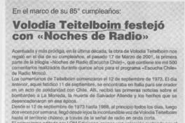 Volodia Teitelboim festejó con "Noches de radio"  [artículo]