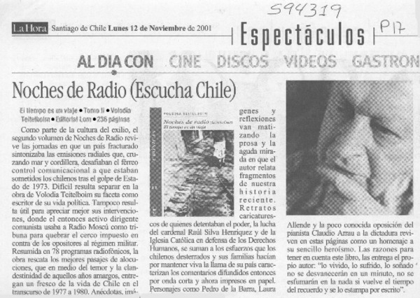 Noches de radio (Escucha Chile)  [artículo]