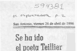 Se ha ido el poeta Teillier  [artículo] Roberto Bescós C.