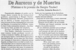 De auroras y de muertes  [artículo] Roberto Bescós C.
