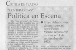 Política en escena  [artículo] Juan Antonio Muñoz H.