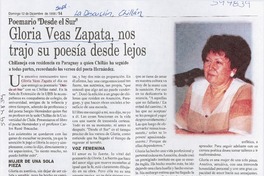Gloria Veas Zapata, nos trajo su poesía desde lejos  [artículo]