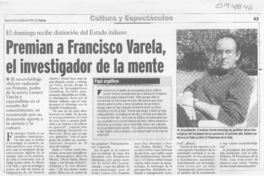 Premian a Francisco Varela, el investigador de la mente  [artículo] A. G. B.