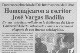 Homenajearon a escritor José Vargas Badilla  [artículo]