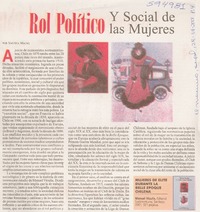 Rol político y social de las mujeres  [artículo] Valeria Maino Prado