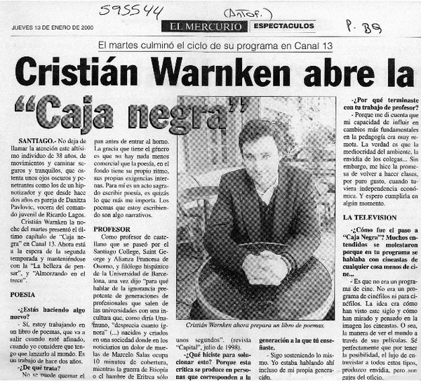 Cristián Warnken abre la "Caja negra"