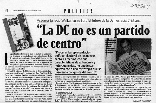 "La DC no es un partido de centro"  [artículo] Margaret Valenzuela