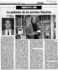 Lo polémico de los premios literarios  [artículo] Guillermo Rubilard