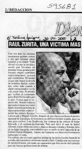 Raúl Zurita, una víctima más  [artículo]