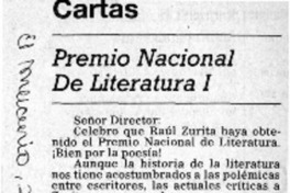 Premio Nacional de Literatura I  [artículo] José Antonio Viera-Gallo