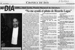 "No me ayudó el pituto de Ricardo Lagos"