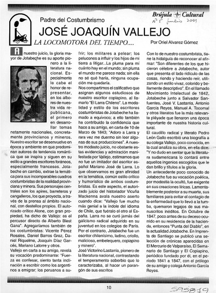José Joaquín Vallejo  [artículo] Oriel Álvarez Gómez