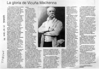 La gloria de Vicuña Mackenna  [artículo] Luis Alberto Mansilla