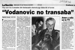 "Vodanovic no transaba"  [artículo] Rigoberto Carvajal