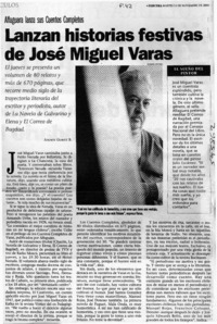 Lanzan historias festivas de José Miguel Varas  [artículo] Andrés Gómez B.