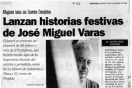 Lanzan historias festivas de José Miguel Varas  [artículo] Andrés Gómez B.
