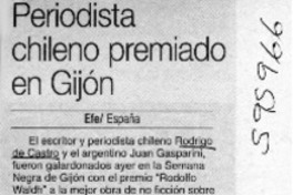 Periodista chileno premiado en Gijón  [artículo]