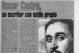 Oscar Castro, un escritor con estilo propio  [artículo]