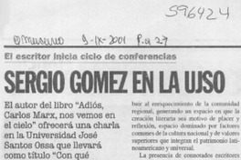 Sergio Gómez en la UJSO  [artículo]