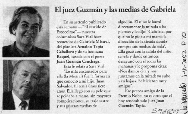 El juez Guzmán y las medias de Gabriela  [artículo]