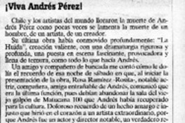 ¡Viva Andrés Pérez!  [artículo] Fanny Pollarolo