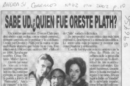 Sabe Ud. ¿quién fue Oreste Plath?  [artículo] Hugo Pérez