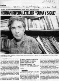 Hernán Rivera Letelier "suma y sigue"  [artículo]