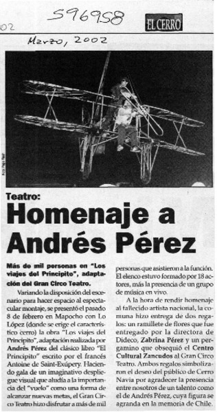 Homenaje a Andrés Pérez