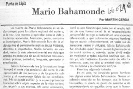 Mario Bahamonde  [artículo] Martín Cerda.