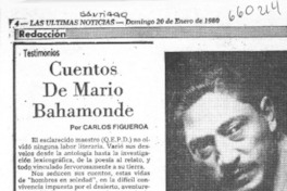 Cuentos de Mario Bahamonde  [artículo] Carlos Figueroa.