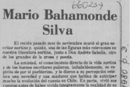Mario Bahamonde Silva  [artículo] José Peroncini.