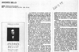 Andrés Bello  [artículo] Alfredo Matus Olivier.