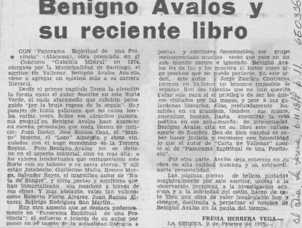 Benigno Avalos y su reciente libro.