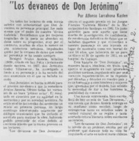 "Los devaneos de don Jerónimo"