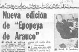 Nueva edición de "Epopeya de Arauco"