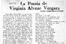 La poesía de Virginia Alvear Vergara  [artículo] Dante de la Fuente.