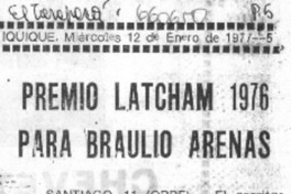 Premio Latcham 1976 para Braulio Arenas.