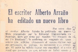 El escritor Alberto Arraño ha editado un nuevo libro.