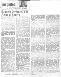 Eugenio Dittborn, o el amor al teatro