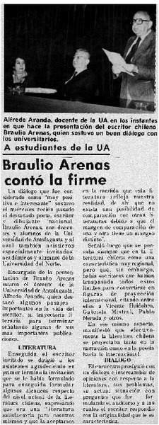 Braulio Arenas contó la firme.