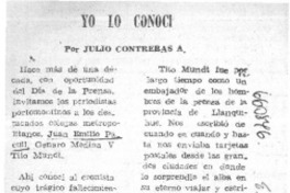 Yolo conocí  [artículo] Julio Contreras.